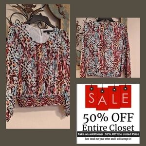 Marc New York Multicolor Patterned Blouse. Excellent Condition NWOT Size Medium